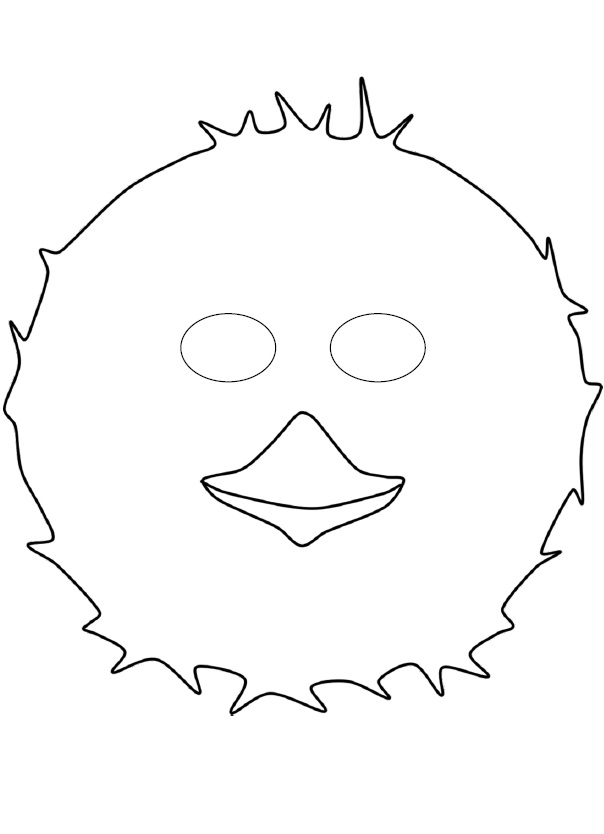 çocuklar için hazır kağıttan ördek maskesi şablonu